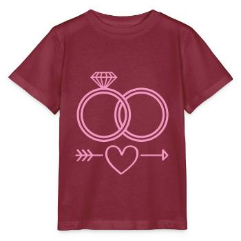 Anneaux de mariage symbole icône anneaux - T-shirt bio MINI CREATOR Stanley/Stella Enfant - bordeaux - Devant - Kain (125cm)