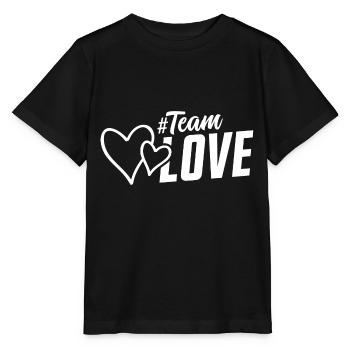 team love love hearts heart - Stanley/Stella MINI CREATOR Kids’ T-Shirt - black - Front - Mikhail (115cm)