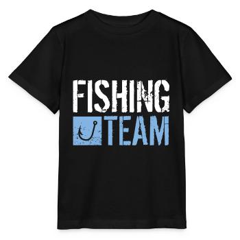 Fishing team fish hook - Stanley/Stella MINI CREATOR Kids’ T-Shirt - black - Front - Mikhail (115cm)