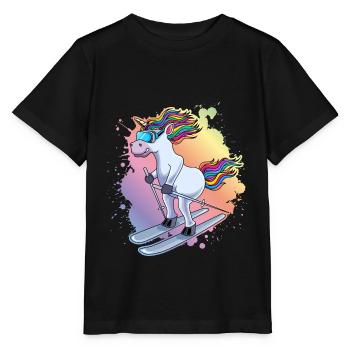 Piste de ski Einhorn Bunt Klecks - T-shirt bio MINI CREATOR Stanley/Stella Enfant - noir - Devant - Mikhail (115cm)