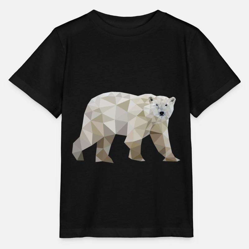 eisbär polygon polarbär - Stanley/Stella Kinder T-Shirt MINI CREATOR  - Schwarz