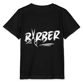 Barber Salon salon de coiffure symbole - T-shirt bio MINI CREATOR Stanley/Stella Enfant - noir - Devant - Mikhail (115cm)