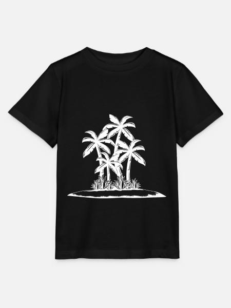 palmen insel meer symbol - Stanley/Stella Kinder T-Shirt MINI CREATOR - Schwarz