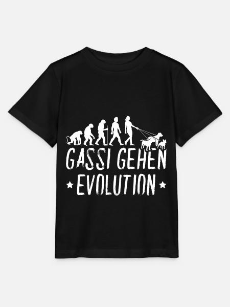 Gassi Gehen Evolution Hunde - Stanley/Stella Kinder T-Shirt MINI CREATOR - Schwarz
