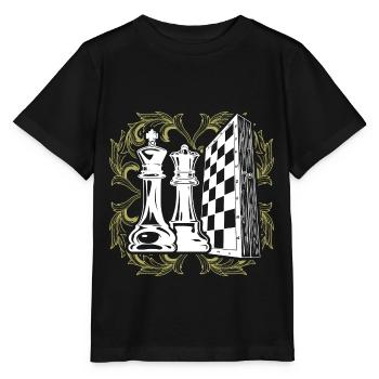 Schach Spiel König Dame - Stanley/Stella Kinder T-Shirt MINI CREATOR  - Schwarz - Vorne - Mikhail (115cm)