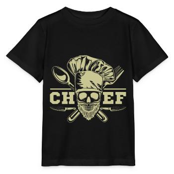 Skull Chef Chef - Stanley/Stella MINI CREATOR Kids’ T-Shirt - black - Front - Mikhail (115cm)