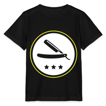 Lame de rasoir barber - T-shirt bio MINI CREATOR Stanley/Stella Enfant - noir - Devant - Mikhail (115cm)