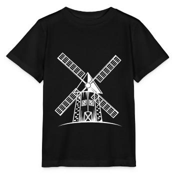 Silhouette du moulin à vent - T-shirt bio MINI CREATOR Stanley/Stella Enfant - noir - Devant - Mikhail (115cm)