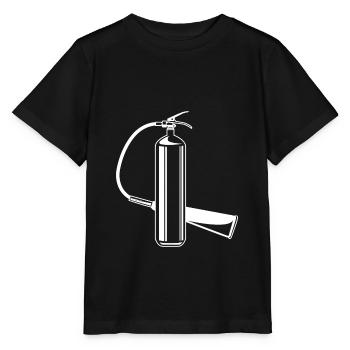 Symbole extincteur symbole pompiers - T-shirt bio MINI CREATOR Stanley/Stella Enfant - noir - Devant - Mikhail (115cm)