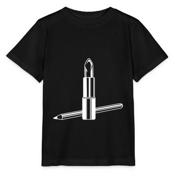 Maquillage symbole de rouge à lèvres - T-shirt bio MINI CREATOR Stanley/Stella Enfant - noir - Devant - Mikhail (115cm)