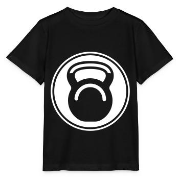 Hantel gewichte icon - Stanley/Stella Kinder T-Shirt MINI CREATOR  - Schwarz - Vorne - Mikhail (115cm)