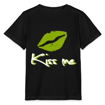 Kiss me - Kussmund - Stanley/Stella Kinder T-Shirt MINI CREATOR  - Schwarz - Vorne - Mikhail (115cm)