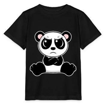 Cute panda is annoyed - Stanley/Stella MINI CREATOR Kids’ T-Shirt - black - Front - Mikhail (115cm)
