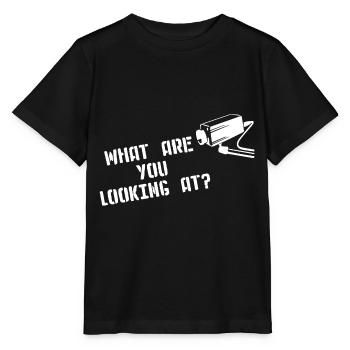 WHAT ARE YOU LOOKING AT CCTV Kamera Street Art - T-shirt bio MINI CREATOR Stanley/Stella Enfant - noir - Devant - Mikhail (115cm)