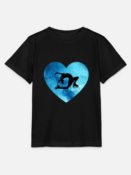 Eiskunstlauf Herz Eis Tänzerin - Stanley/Stella Kinder T-Shirt MINI CREATOR - Schwarz