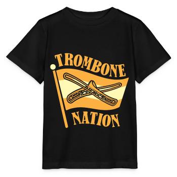 Trombone - T-shirt bio MINI CREATOR Stanley/Stella Enfant - noir - Devant - Mikhail (115cm)