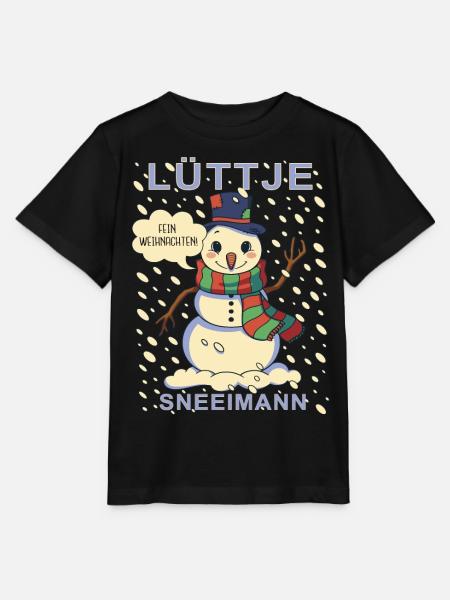 Lüttje Sneeimann kleiner Schneemann - Stanley/Stella Kinder T-Shirt MINI CREATOR - Schwarz
