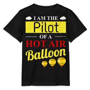 Montgolfière Montgolfière Pilote de montgolfière - T-shirt bio MINI CREATOR Stanley/Stella Enfant - noir - Devant - Mikhail (115cm)