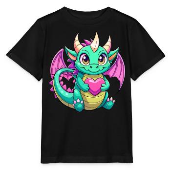 Farbenfroher Drache - Stanley/Stella Kinder T-Shirt MINI CREATOR  - Schwarz - Vorne - Mikhail (115cm)
