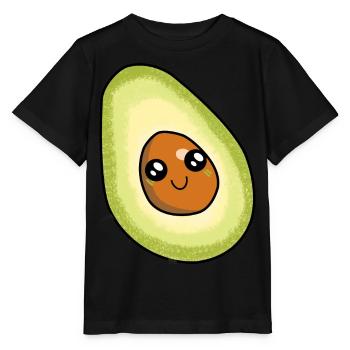 Avocado Frucht naschen Speise Früchte Vitamine - Stanley/Stella Kinder T-Shirt MINI CREATOR  - Schwarz - Vorne - Mikhail (115cm)