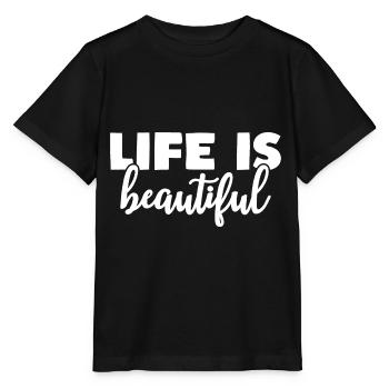 la vie est belle Motivation Citation de vie - T-shirt bio MINI CREATOR Stanley/Stella Enfant - noir - Devant - Mikhail (115cm)
