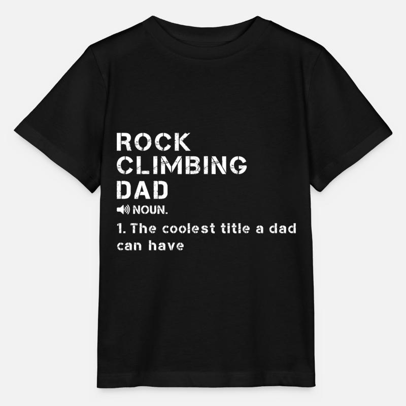 L’escalade de la roche papa passionné d’escalade - T-shirt bio MINI CREATOR Stanley/Stella Enfant - noir