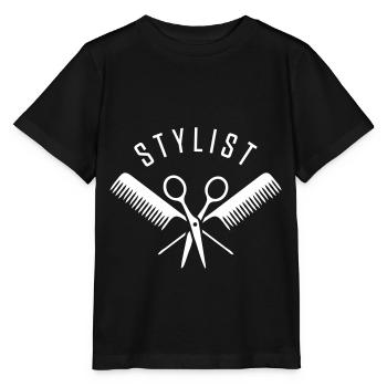 scissors comb stylist - Stanley/Stella MINI CREATOR Kids’ T-Shirt - black - Front - Mikhail (115cm)