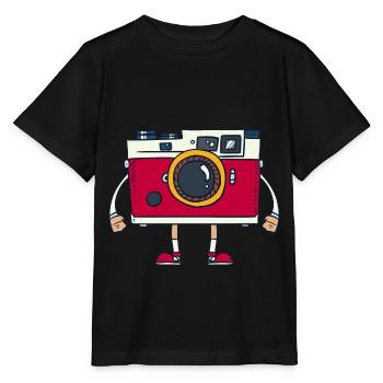 Photographie cameraman - T-shirt bio MINI CREATOR Stanley/Stella Enfant - noir - Devant - Mikhail (115cm)