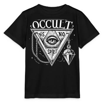 Okkultes Geist Logo JA Gold NEIN Pendel - Stanley/Stella Kinder T-Shirt MINI CREATOR  - Schwarz - Vorne - Mikhail (115cm)