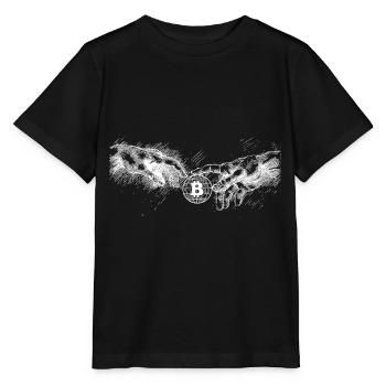 Création des cryptomonnaies Bitcoin - T-shirt bio MINI CREATOR Stanley/Stella Enfant - noir - Devant - Mikhail (115cm)