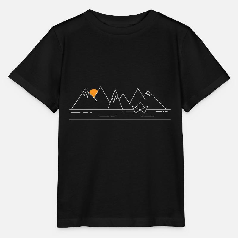 Boot und Berge - Stanley/Stella Kinder T-Shirt MINI CREATOR - Schwarz