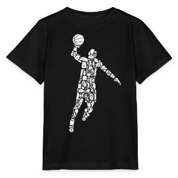 Basketballer Symbole Basketball Basketballspieler - Stanley/Stella Kinder T-Shirt MINI CREATOR  - Schwarz - Vorne - Mikhail (115cm)
