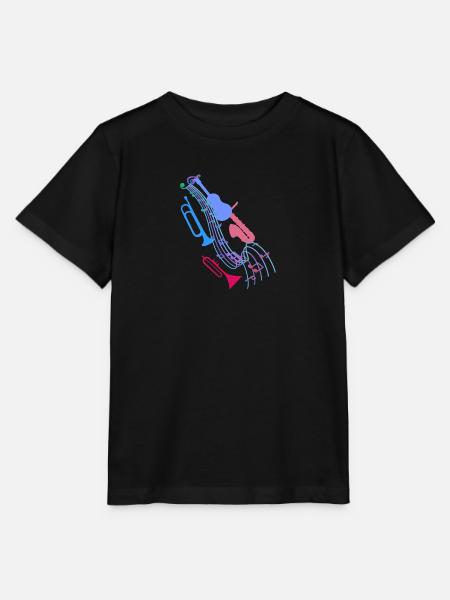 Jazz,Instrumente,Noten,Guitarre,Musik - Stanley/Stella Kinder T-Shirt MINI CREATOR - Schwarz