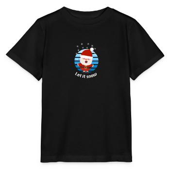 Let it snow Weihnachtsmann - Stanley/Stella Kinder T-Shirt MINI CREATOR  - Schwarz - Vorne - Mikhail (115cm)
