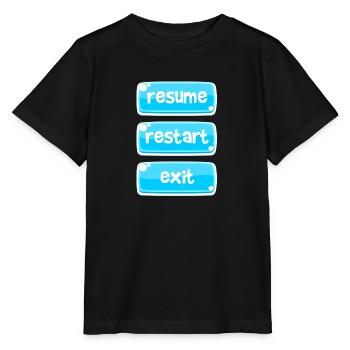Menu du jeu - T-shirt bio MINI CREATOR Stanley/Stella Enfant - noir - Devant - Mikhail (115cm)