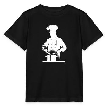 Küchenkoch und Hobbykoch Silhouette Portrait - Stanley/Stella Kinder T-Shirt MINI CREATOR  - Schwarz - Vorne - Mikhail (115cm)