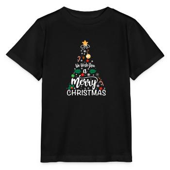 Unisex Wir wünschen Ihnen frohe Weihnachten - Stanley/Stella Kinder T-Shirt MINI CREATOR  - Schwarz - Vorne - Mikhail (115cm)