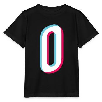 O - Buchstabe O und Zahl 0 Trikotnummer tik tok - Stanley/Stella Kinder T-Shirt MINI CREATOR  - Schwarz - Vorne - Mikhail (115cm)