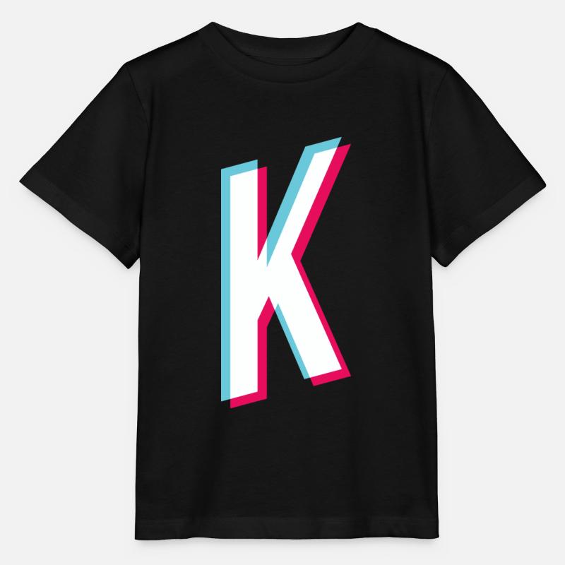 K - Lettre K - T-shirt bio MINI CREATOR Stanley/Stella Enfant - noir
