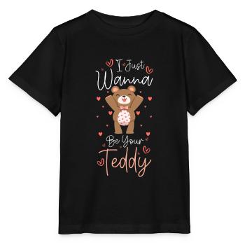 Bär Baby Familie Stofftier - Stanley/Stella Kinder T-Shirt MINI CREATOR  - Schwarz - Vorne - Mikhail (115cm)