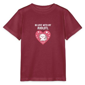Axolotl Axolotls Amphibien Schwanzlurch Salamander - Stanley/Stella Kinder T-Shirt MINI CREATOR  - Burgunderrot - Vorne - Kain (125cm)