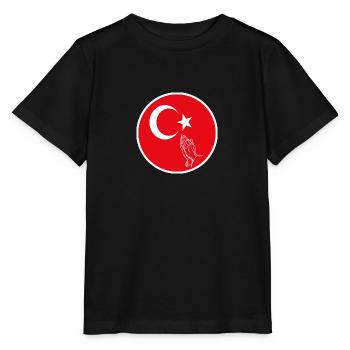 Tremblement de terre Drapeau de la Turquie - T-shirt bio MINI CREATOR Stanley/Stella Enfant - noir - Devant - Mikhail (115cm)