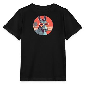 Donkey, Sunglasses, Mule, Mule, Steppe - Stanley/Stella MINI CREATOR Kids’ T-Shirt - black - Front - Mikhail (115cm)