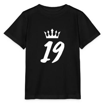 19 Zahl Krone - Stanley/Stella Kinder T-Shirt MINI CREATOR  - Schwarz - Vorne - Mikhail (115cm)