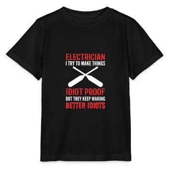 Idiotensicher Elektroingenieur Geschenk - Stanley/Stella Kinder T-Shirt MINI CREATOR  - Schwarz - Vorne - Mikhail (115cm)