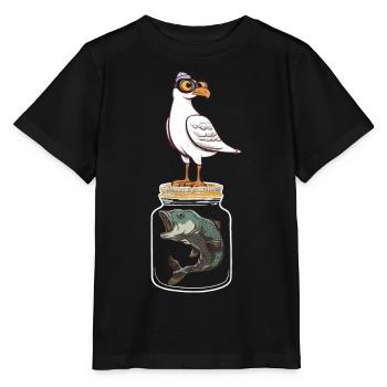 Mouette Mouettes Poisson Poisson Mouette Maritime - T-shirt bio MINI CREATOR Stanley/Stella Enfant - noir - Devant - Mikhail (115cm)