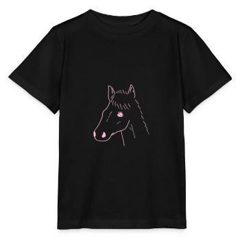 Pferd Zeichnung - Stanley/Stella Kinder T-Shirt MINI CREATOR  - Schwarz - Vorne - Mikhail (115cm)
