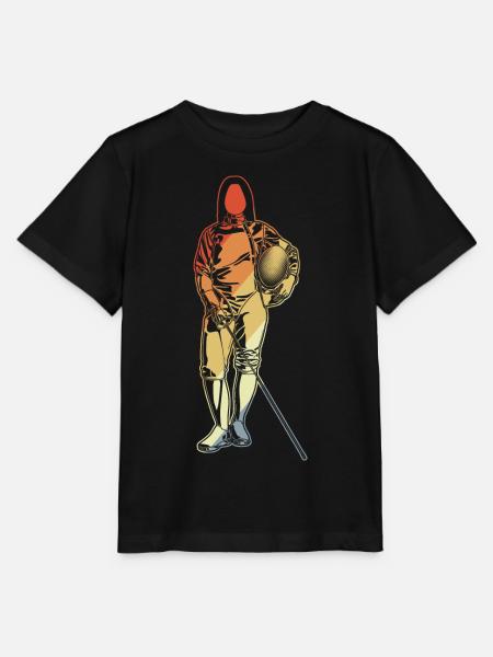 Fechten Mädchen Zeichnung - Stanley/Stella Kinder T-Shirt MINI CREATOR - Schwarz