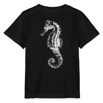 Silhouette hippocampe noir - T-shirt bio MINI CREATOR Stanley/Stella Enfant - noir - Devant - Mikhail (115cm)