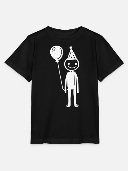 Feierliche Minimalfigur mit Ballon - Stanley/Stella Kinder T-Shirt MINI CREATOR  - Schwarz